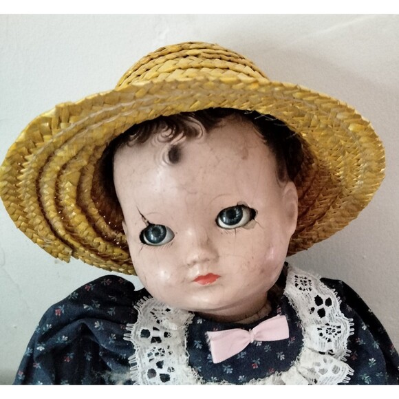 Lot Of Straw Doll Hats, Purple And Yellow - Picture 3 of 4